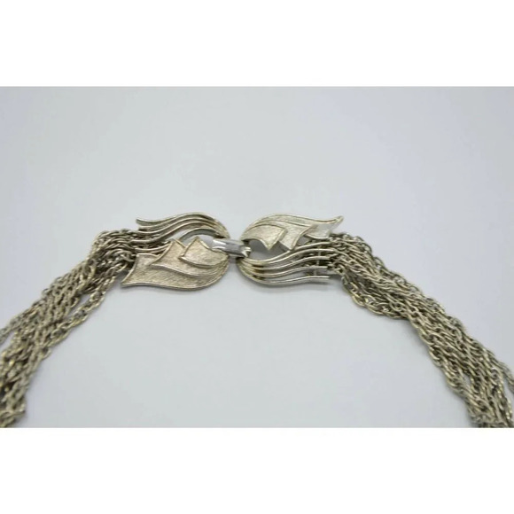 Lisner Silver Tone Multi-Strand Chain Link Choker - Picture 2 of 4